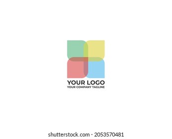 Abstract Shape Logo Design. Simple Rectangle Logotype