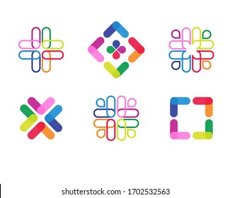 Abstract shape logo design template. Color vector. Creative idea concept, icon, sign, symbol, identity, branding for business, science, tech, technology, education, construction, equipment, print.
