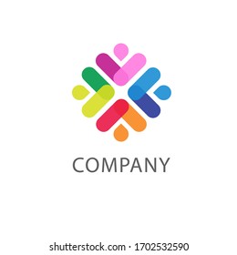 Abstract shape logo design template. Color vector. Creative idea concept, icon, sign, symbol, identity, branding for business, science, tech, technology, education, construction, equipment, print.