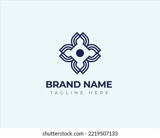 Abstract shape logo emblem design elegant modern minimal style vector illustration. Premium business geometric logotype symbol for corporate identity.