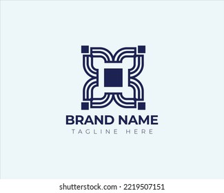 Diseño del emblema del logotipo de forma abstracta diseño elegante estilo minimalista de ilustración vectorial. Símbolo de logotipo geométrico premium para la identidad corporativa.