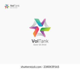 Abstraktes Formlogo. Moderner Dreibuchstabe / Vektorsymbol