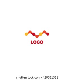 Abstract shape logo. Science logotype. Chemistry sign. Letter M. 