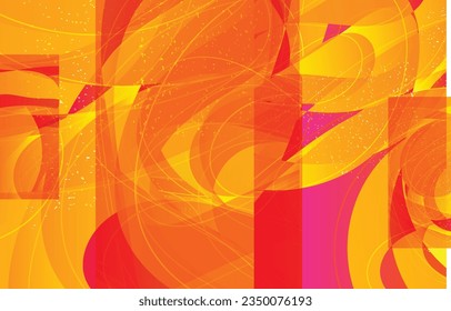 Abstract shape made of overlapping rectangular cards with art terrazzo pattern and wavy shapes and lines in earthy natural colors. Isolated on white.