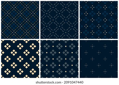 Abstract Shape Motif Basic Geometric Pattern Set Classic Background. Small Geo Elements Simple Geometrical Layout. Fabric Collection Design Textile Swatch Ladies Dress, Man Shirt All Over Print Block.