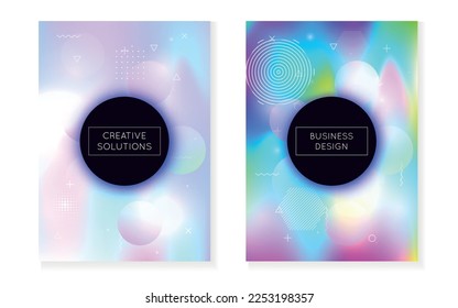 Abstract Shape. Motion Flyer. Trendy Dots. Minimal Fluid. Space Graphic. Violet Soft Background. Magic Multicolor Template. Holographic Texture. Blue Abstract Shape