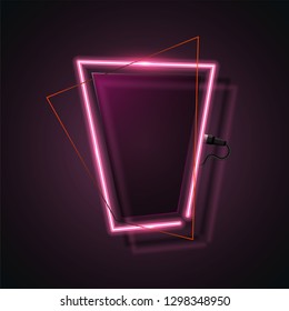 Abstract shape neon banner