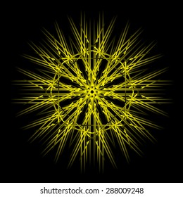 Abstract shape on dark background. Vector illustration. 