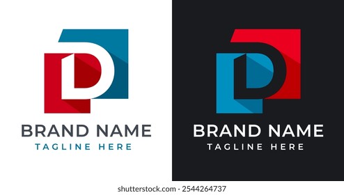 Forma Abstractas en la Inspiración del logotipo de la letra D. Letra inicial D con diseño de logotipo de forma Abstractas. Símbolo de forma Abstractas para la identidad empresarial Corporativa. Ilustración del logotipo del Vector del alfabeto