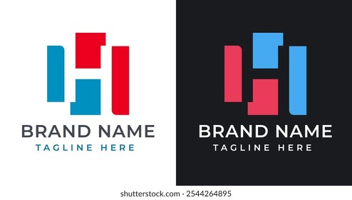 Abstract Shape on Letter H Logo Design Inspiration. Initial Letter H with Abstract Shape Logo Design. Abstract Shape Symbol for Corporate Business Identity. Alphabet Vector Logo Illustration