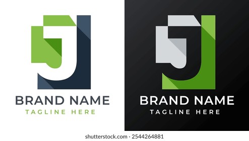 Forma Abstractas en la Inspiración de diseño de logotipo de letra J. Letra inicial J con diseño de logotipo de forma Abstractas. Símbolo de forma Abstractas para la identidad empresarial Corporativa. Ilustración del logotipo del Vector del alfabeto