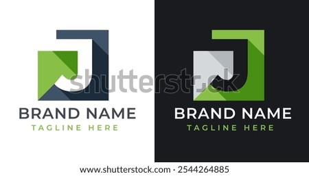 Abstract Shape on Letter J Logo Design Inspiration. Initial Letter J with Abstract Shape Logo Design. Abstract Shape Symbol for Corporate Business Identity. Alphabet Vector Logo Illustration