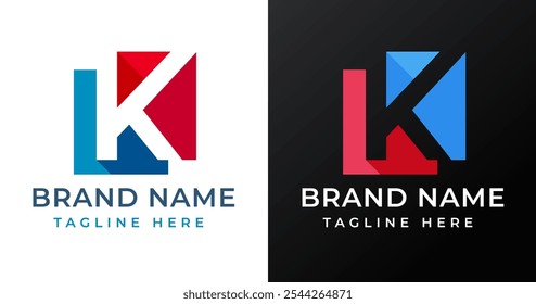 Abstract Shape on Letter K Logo Design Inspiration. Initial Letter K with Abstract Shape Logo Design. Abstract Shape Symbol for Corporate Business Identity. Alphabet Vector Logo Illustration