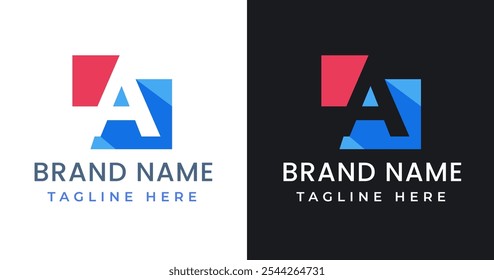 Abstrakte Form auf der Inspiration des Logos A. Anfangsbuchstabe A mit abstraktem Shape-Logo-Design. Abstraktes Shape-Symbol für die Unternehmensidentität. Alphabet-Vektorgrafik mit Logo