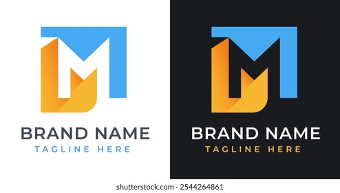 Abstract Shape on Letter M Logo Design Inspiration. Initial Letter M with Abstract Shape Logo Design. Abstract Shape Symbol for Corporate Business Identity. Alphabet Vector Logo Illustration
