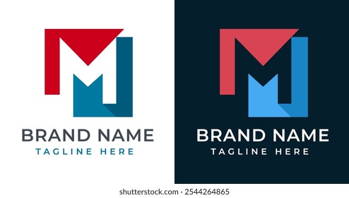 Abstrakte Form auf der Inspiration für das Logo des Buchstaben M. Anfangsbuchstabe M mit abstraktem Shape-Logo-Design. Abstraktes Shape-Symbol für die Unternehmensidentität. Alphabet-Vektorgrafik mit Logo