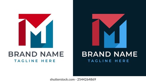 Forma abstrata na letra M Logo Design Inspiration. Letra inicial M com design de logotipo de forma abstrata. Símbolo de Forma Abstrata para Identidade Empresarial Corporativa. Ilustração de logotipo de vetor de alfabeto