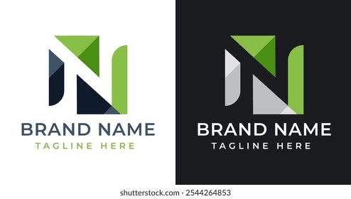 Abstract Shape on Letter N Logo Design Inspiration. Initial Letter N with Abstract Shape Logo Design. Abstract Shape Symbol for Corporate Business Identity. Alphabet Vector Logo Illustration
