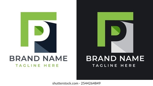 Abstract Shape on Letter P Monogram Logo Inspiration. Initial Letter P with Abstract Shape Logo Design. Abstract Shape Symbol for Corporate Business Identity. Alphabet Vector Logo Illustration