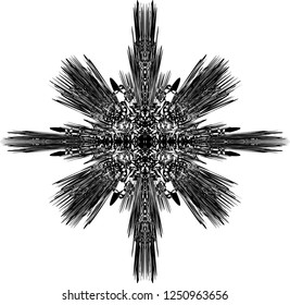 Abstract shape on white background. Decorative design element. Explosion effect. Vector illustration.