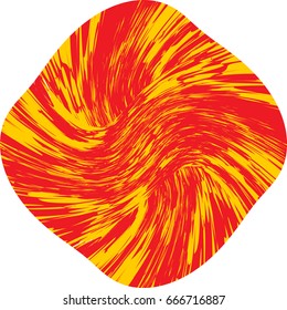 Abstract shape on white background. Striped twisted texture. Vector illustration.