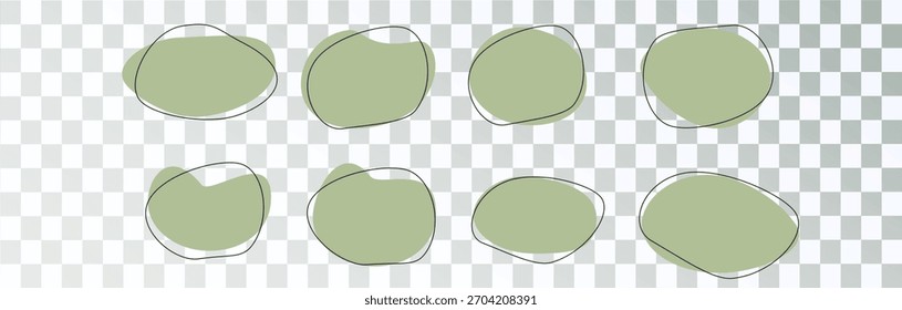 Abstrakte Form organischer BLOB runde BLOT-Form mit Umrisskreis. Sammlung flüssiger Tropfen. Vektorgrafik