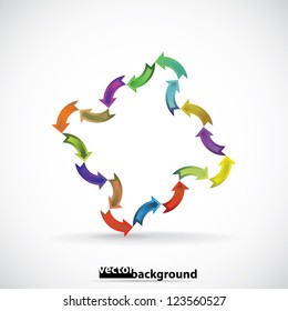 Abstract shape ornament created from color arrows - illustration