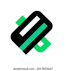 Abstract shape overlaps diagonally modern design