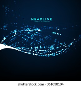 Abstract Shape of Particles Array. Technology Digital Concept for Business Design, Covers and Presentation Backgrounds.