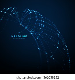 Abstract Shape of Particles Array. Technology Digital Concept for Business Design, Covers and Presentation Backgrounds.