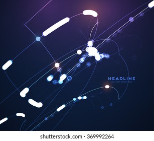 Abstract Shape of Particles Array. Technology Digital Concept for Business Design, Covers and Presentation Backgrounds.