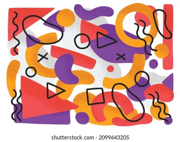 abstract shape pattern background hand drawn vector illustration with colorful shapes , texture and colors