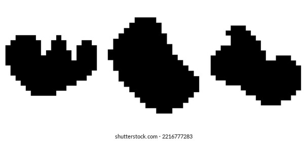 Abstract shape pixel art. Vector illustration.