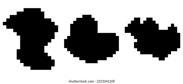 Abstract shape pixel art. Vector illustration.