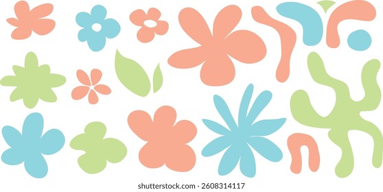 Abstract shape of plants on transparent background