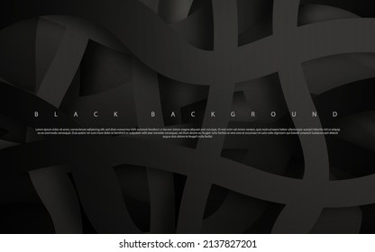 Abstract shape premium dark black background vector