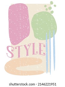 abstract shape print for tshirt, wallpaper, poster. soft colors pattern