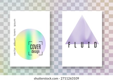 Forma Abstractas. Presentación Arco Iris. Folleto Retro de Negocios. Papel Holográfico Rosa. Fluido minimalista. Efecto Pastel. Concepto digital. Forma Abstractas azul