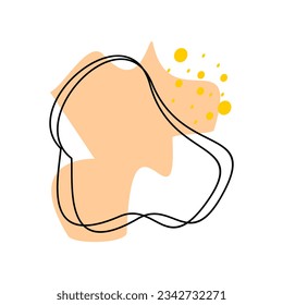 Abstract shape recolorable vector element