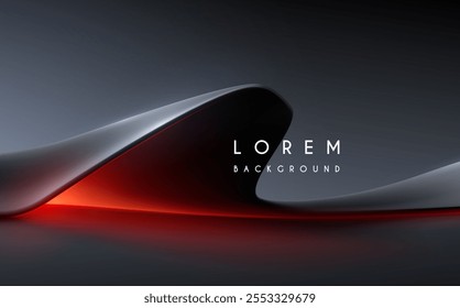 Abstract shape with red light effect