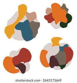 

Abstrakte Form Retro-Farbe mit isoliertem weißem Hintergrund