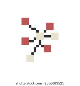 abstract shape retro pixel art