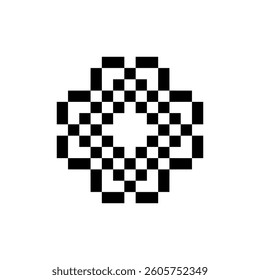 abstract shape retro pixel art