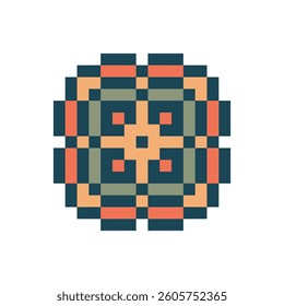abstract shape retro pixel art