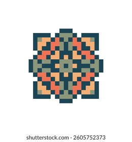 abstract shape retro pixel art