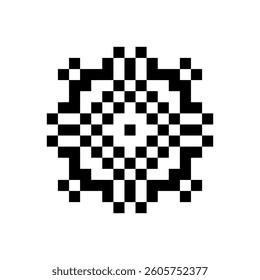 abstract shape retro pixel art