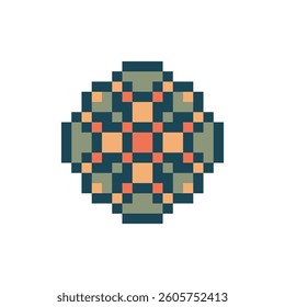 abstract shape retro pixel art
