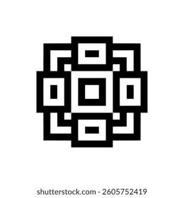 abstract shape retro pixel art