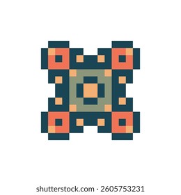 abstract shape retro pixel art