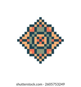 abstract shape retro pixel art